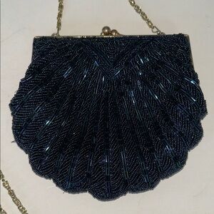Vtg La Regale Elegant Handmade Beaded Brass Clutch Should Evening Bag Purse Prom